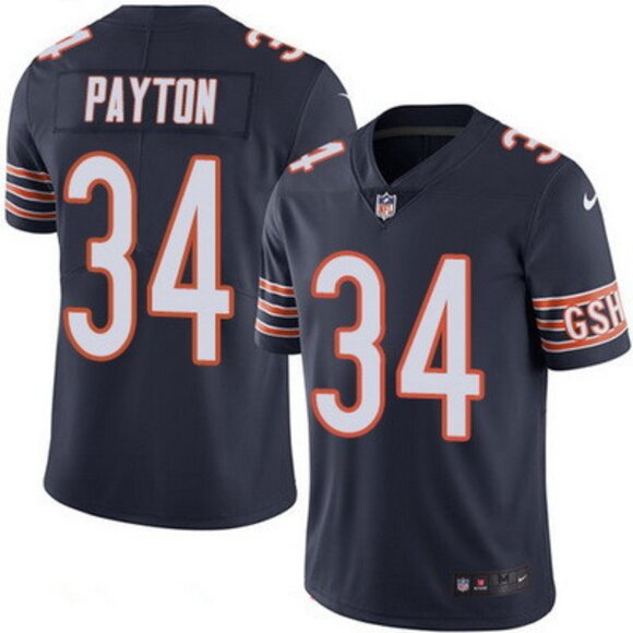Mens Youths Kids Womens Walter Payton Navy Stitched Vapor Jersey